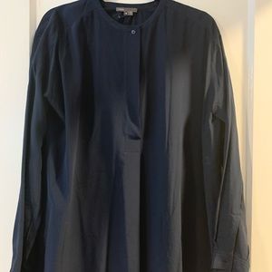 Silk navy blue top